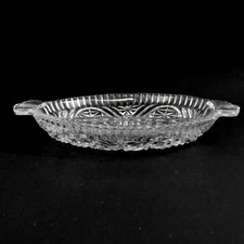 Vintage Anchor Hocking Wexford Diamond Point Cut Glass Divided Relish Dish