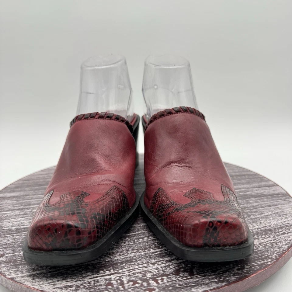 Zapatos de cuero sin cordones Connie Mule para mujer 8,5 M estribo punta de ala occidental Foto 3 de 4