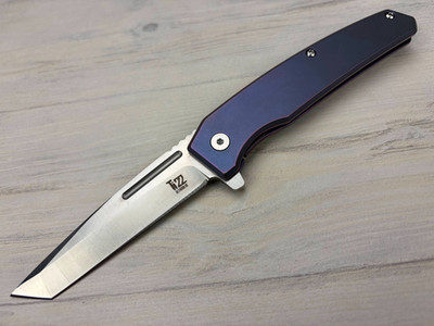 Ontario Ti22 Ultrablue Folding Knife 3.25'' AUS-8 Steel Blade Titanium Handle