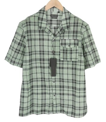 ANTONY MORATO Straight Fit Herren Hemd XS grün kariert Kerbknopf Kurzarm *