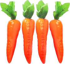4 Pcs Artificial Fake Vegetables Carrots Decor - Faux Lifelike Simulation Plasti