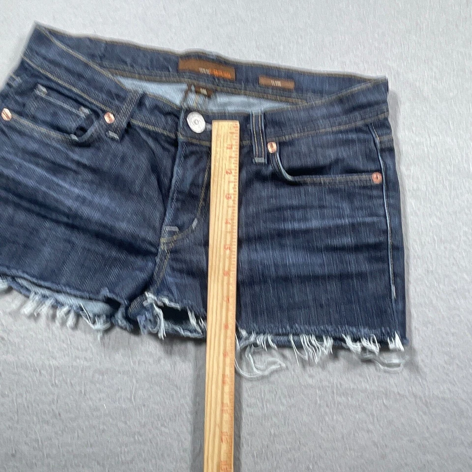 Pantalones Cortos de Jean Vintage Fossil Corte 29 Corte Alto Botín Deshilachado Tiro Bajo Años 90 Foto 2 de 4