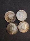 Lot of 4 1964 Kennedy Half Dollar Coins - 90% Silver Circulated