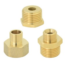 Durable Brass RV Kitchen Reducer Kit: 1/2" to 3/8" Adapters, 3 Pcs