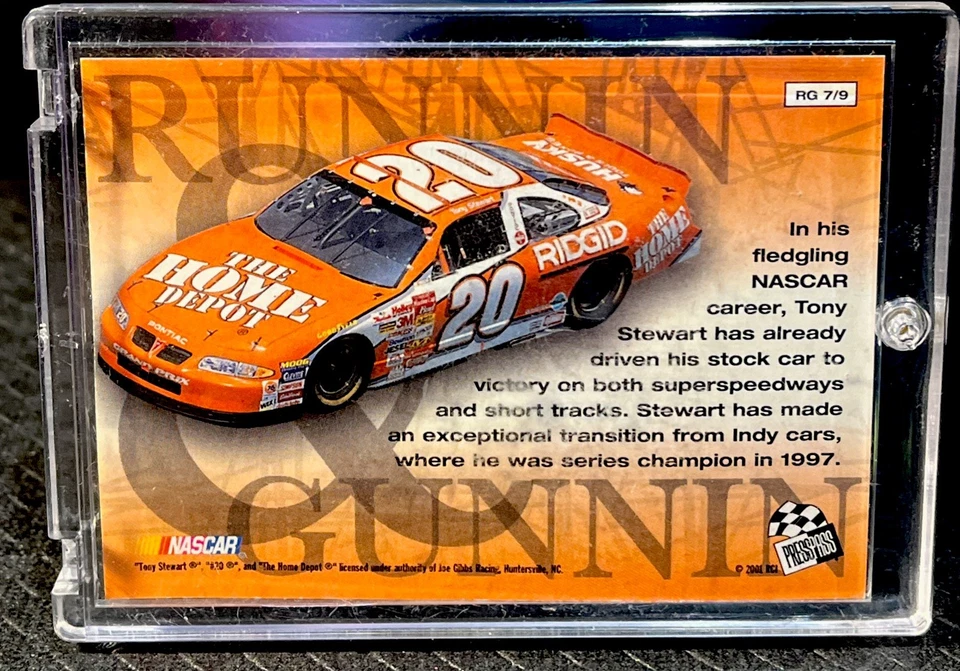 NASCAR TONY STEWART #20 Press Pass Trackside 2001 Autographed CARD /in seal CASE - Image 2 of 4