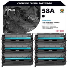 6x CF258A 58A Toner No Chip for HP LaserJet Pro M404 M404n M404dn M404dw M406