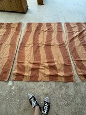 Curtains (6) With Matching Pelmet (3) Fabric Red/Orange Colour. Good Condition.