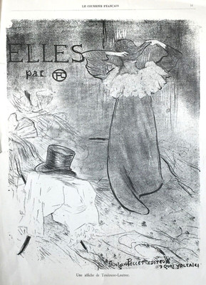 Toulouse-Lautrec Drawing ''Elles''   orig 1896 French magazine page