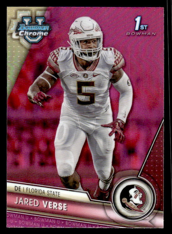 Jared Verse 2023 Bowman University Chrome Pink Refractor #60 Seminoles ESE