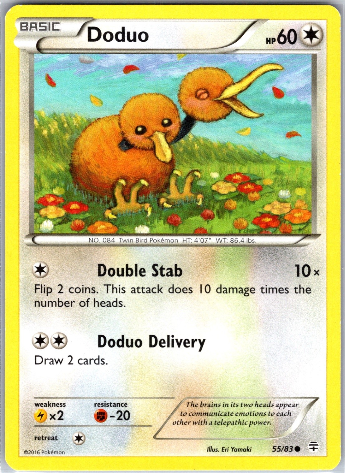 Doduo 55/83 Common Regular Card Generations Pokemon TCG LP