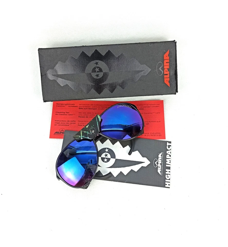 VTG & Rare ALPINA Iconic Sunglasses " FUNICE " West Germany 80s Large ORIGINAL - Image 3 of 4