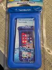 Universal Waterproof Pouch for Cell Phone up to 7" New Blue