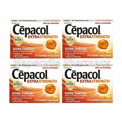 4 Pack Cepacol Maximum Strength Throat Drop, Honey Lemon 16 Ct total 64 lozenges