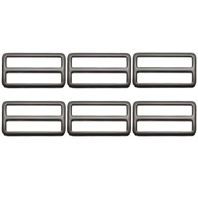 Slide Tri-Glide Buckle, 1-1/2''Metal Adjustable Slide Rectangle 6 Pcs & Black