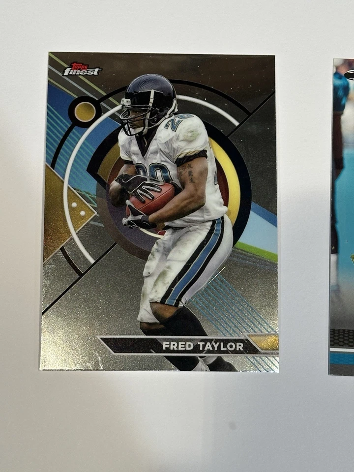Fred Taylor Jaguars Card Lot (2) – 2002 Donruss & 2022 Topps Finest Holo Legend - Image 3 of 4