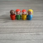 VINTAGE FISHER PRICE LITTLE PEOPLE WOODEN WOOD MOM DAD BOY GIRL FAMILY