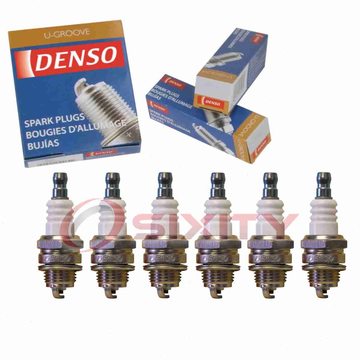 6 pc DENSO 6027 Standard U-Groove Spark Plugs for W22MP-U 748 7321 Ignition wx