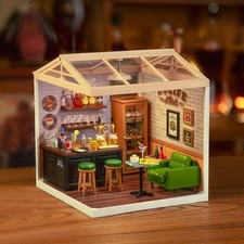 Rolie fai da te bar casa in miniatura casa delle bambole modello LED minhouse giocattolo regalo