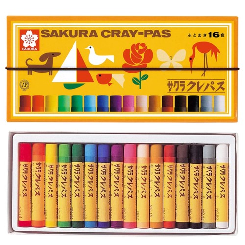Sakura Cray Pas Futoshimaki 16 Color Pastels Pack Ideal for Kids Drawing - Picture 1 of 12