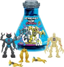 MRBEAST LAB Hybrids Mega Pack: 2 Mix-Match Action Figures, Panther Torso Reveal