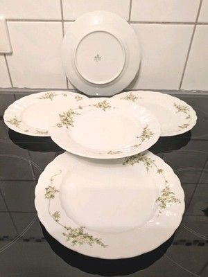 Eschenbach Bavaria Porzellan 5Stk.Konvolut Kuchenteller Grüne Ranke Vintage 19cm