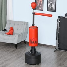 HOMCOM Boxsack Stehend 205cm Boxstand Standbox-Trainer Boxhandschuhe Rot