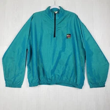 Vintage Surf Style 1/4 Zip Windbreaker One Size Iridescent Pullover Retro USA