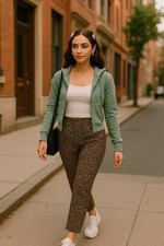 Vintage 90s Floral Straight Leg Pants M Central Falls Cottagecore Made In USA