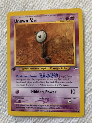first edition unown pokemon card Unown L - 86/105 1ST EDITION Neo Destiny Set Pokemon Card MINT/NEAR MINT