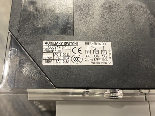for Fuji Electric BW50SAG -3P050WA 50A Circuit Breaker 3-P 220VAC w/ Aux Contact - Picture 12 of 14