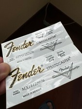 2Pcs FENDER STRATOCASTER Guitar Vinyl UV Transfer Neck Headstock Decals Stickers