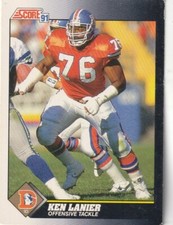 FREE SHIPPING-GOOD-1991 Score Ken Lanier Denver Broncos #477