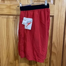 NWT Retro Speedo Swim Trunks Beach Shorts Red/White/Blue Color-Block Hong Kong