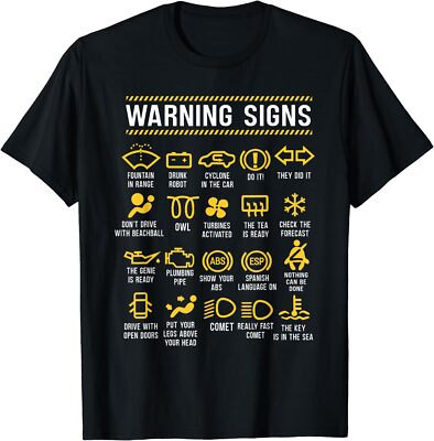 NEW LIMITED Warning Signs 101 Funny Classic Car Mechanic Gift Car Lovers T-Shirt