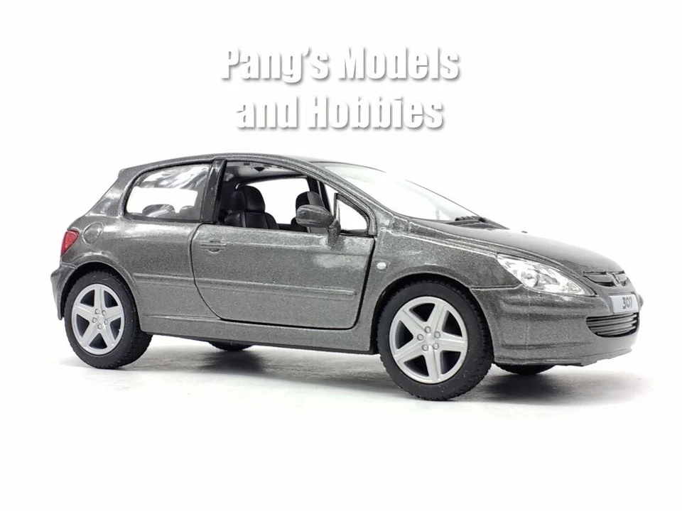 Peugeot 307 XSI 2001 modelo diecast escala 1/32 de Kinsmart - plata oscura Foto 3 de 4