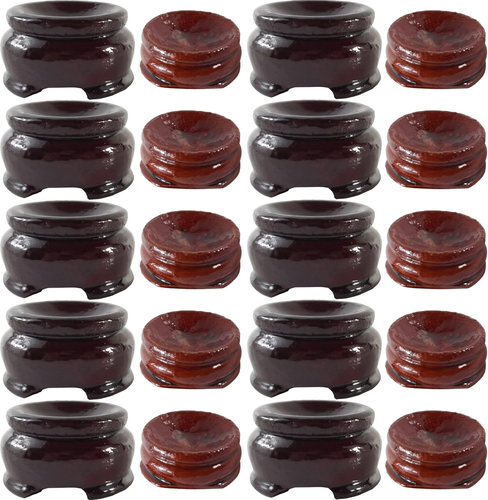 20PCS 2 Sizes Wooden Egg Stands Holders Displays Stand Ball Egg Base