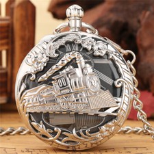 Retro Train Cover Pocket Watch City Sky Song Quartz Watches for Men Women Gift