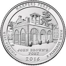 2016 P Harper's Ferry NP Quarter.  Uncirculated From US Mint roll.