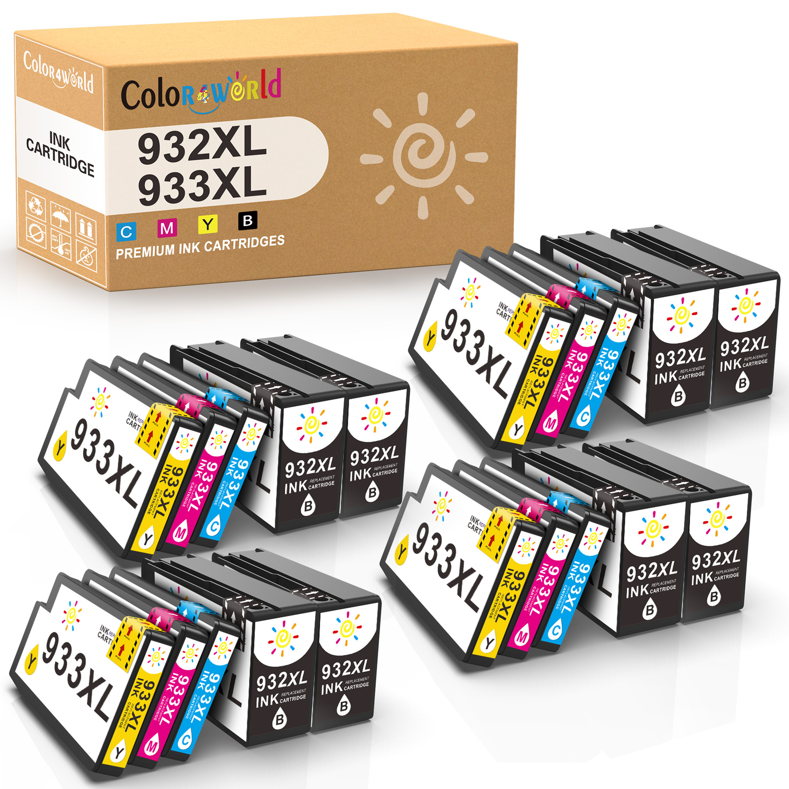 High Yield 932XL 933XL Ink Lot for HP Officejet 6100 6600 6700 7110 7610 7612