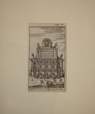 Stampa antica Acqua Paola fontanone gianicolo Roma old print kupferstich