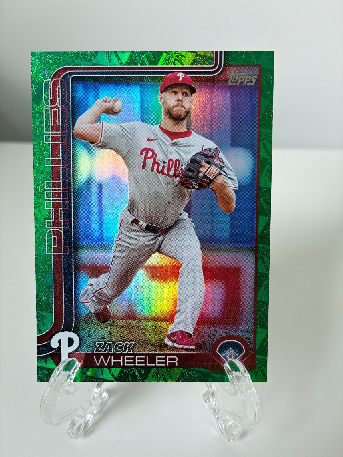 2025 Topps Series 1 ZACK WHEELER Green Spring Training Foil /99  #218  Phillies