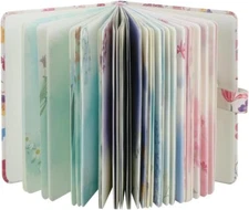 Pretty Small Pocket Notebook A6 Unlined Vegan Leather Travel Journal Pink