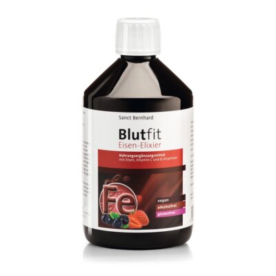 Blutfit Eisen-Elixier vegan   bei Eisenmangel | ohne Alkohol | 500 ml (21 /L)
