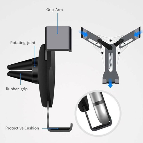 Universal Gravity Car Phone Holder Air Vent Mount Stand Cradle For Mobile Phone - Picture 7 of 16