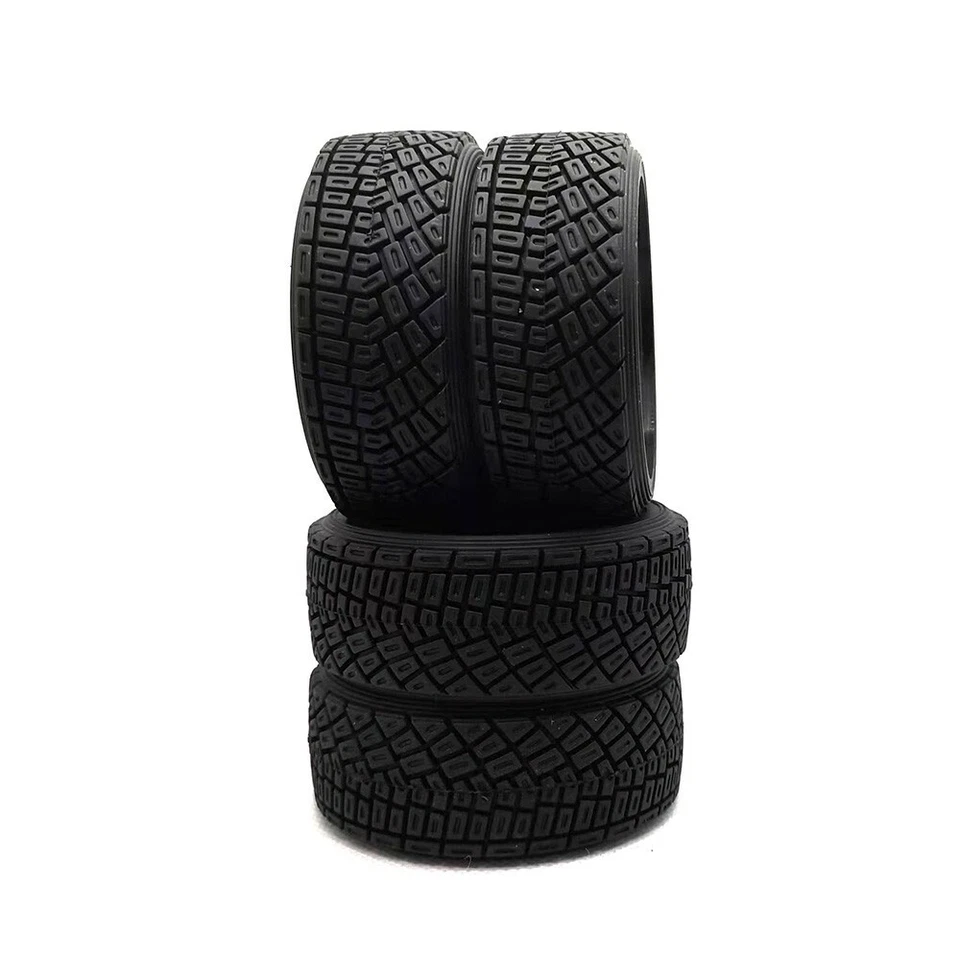 4Pcs Soft Rubber Tires For RC 1/10 Rally RC Off Road Car HSP HPI PP0189 Set - Image 4 of 4