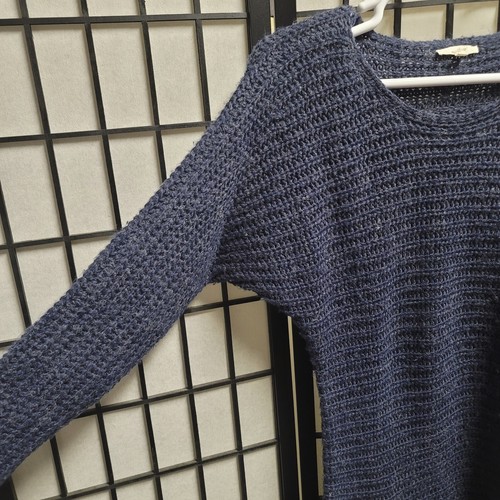 MYSTREE Round Neck Long Sleeve Blue Pullover Chunky Knit Sweater Womens L O20 - Picture 7 of 20