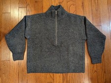 79 NWT Vince Camuto Womens Half Zip Pullover Sweater Size L Gray