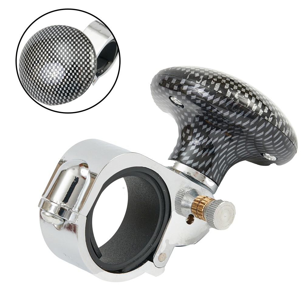 Metal Effect Look Car Van Steering Wheel Knob Handle Help Spinner Turning Ball