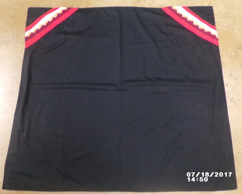 Native American Shawl Child's Girl's Black Patchwork HandMade 41" x 59" 
