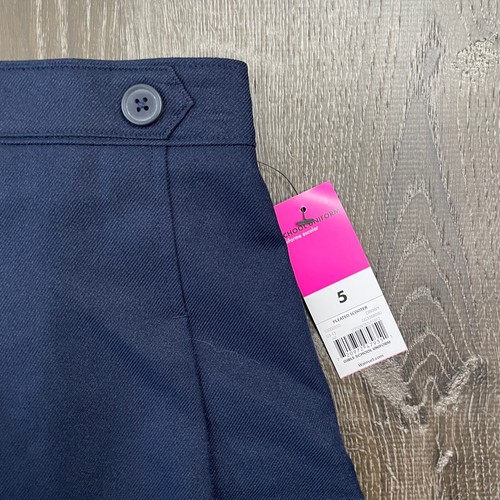 NWT George Girls Skort Skirt Uniform School Navy Blue Pleated Pull On Size 5 - Picture 2 of 4